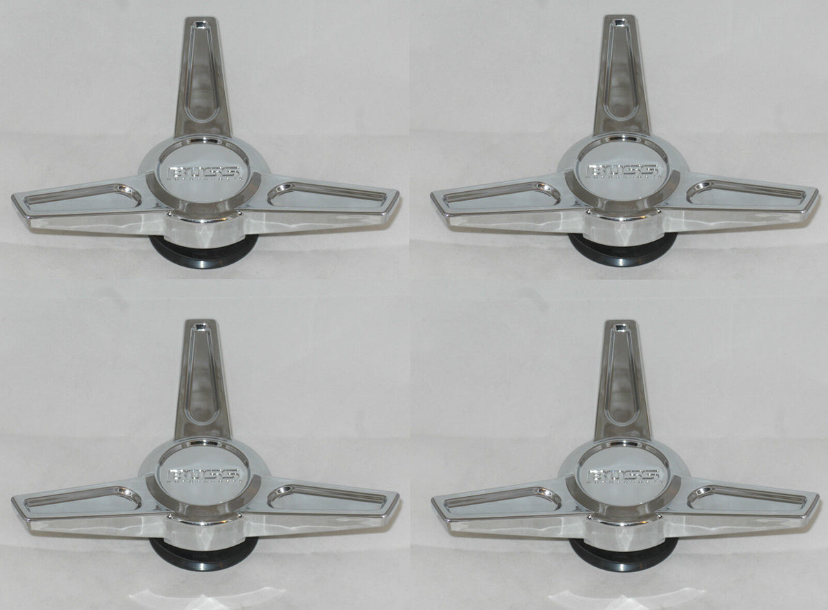 BOSS MOTORSPORTS Chrome Tribar Spinner Knockoff Center Cap (3216) For Wheel Rims