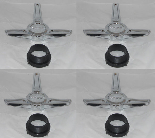 4 - BOSS 338 SPINNERS + WHEEL RIM ADAPTERS FOR 3271 CENTER CAPS *SEE DESCRIPTION