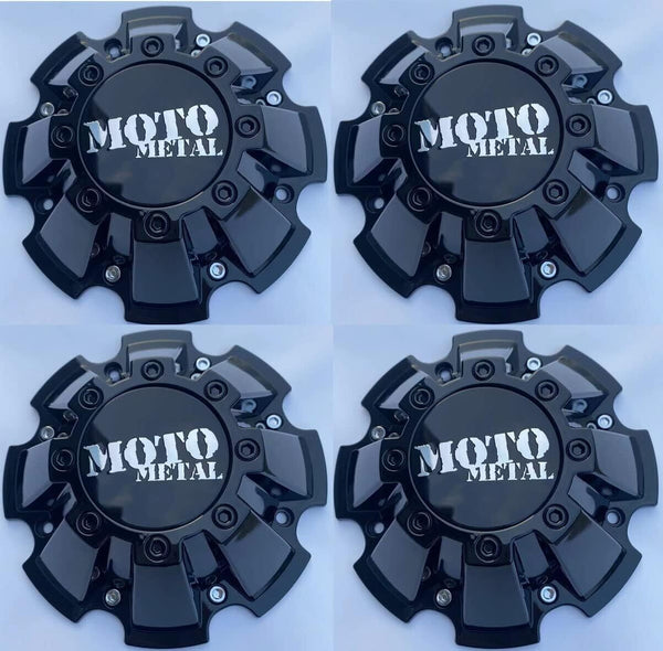 4 Pack USED M793BK01 Moto Metal 962 Gloss Black Wheel Rim Center Cap M-793