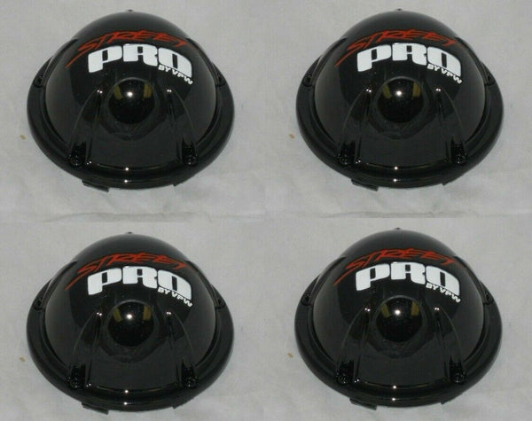 4 PACK STREET PRO BY VPW BLACK WHEEL CENTER CAP MCS77NA03 C10695B-VPW C10695B