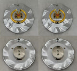 4 PACK VOGUE STARDUST COP61C A115 GOLD WREATH CREST CHROME WHEEL RIM CENTER CAP