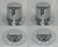 SPIKE ALCOA DUALLY WHEEL RIM CHROME 14MM 1.5 LUG NUT WASHER AND CENTER CAP SET