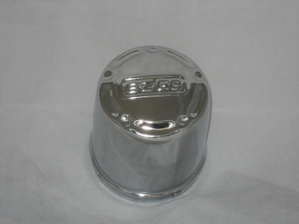 E-Z-GO WHEEL RIM CHROME STEEL CENTER CAP MEASURES 2.70" AT BASE PUSH SNAP IN