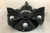 BOSS MOTORSPORTS GLOSS SHINY BLACK 348 WHEEL RIM CENTER CAP ACC 3314 02 SCREW ON