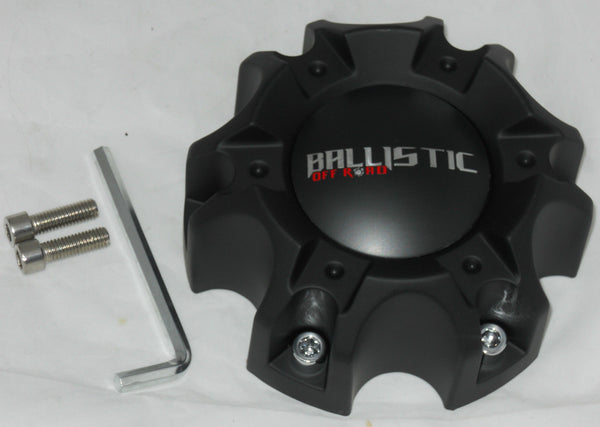 BALLISTIC WX04-135/139.7-6H LG0805-10 FLAT MATTE BLACK WHEEL RIM CENTER CAP