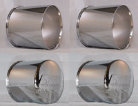 (2) OPEN (2) CLOSED EAGLE ALLOYS STAINLESS STEEL 4.25" BORE WHEEL RIM CENTER CAP