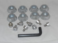 (8) SHORT SCREWS (8) WASHERS SILVER (1) KEY FOR BALLISTIC JESTER 814 WHEEL RIM