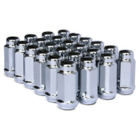 24 CHROME BULGE ACORN WHEEL RIM LUG NUTS 1.95" LONG 14x2 THREAD CLOSED END XL