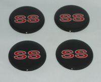 4 CHEVROLET RED SS WHEEL RIM CENTER CAP EMBLEM STICKER LOGO 1-3/4" / 44mm DIA