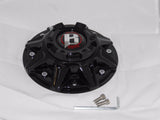 BALLISTIC GLOSS BLACK DUAL DRILL 8 LUG OR-3-CAP LG1208-34 WHEEL RIM CENTER CAP