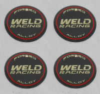 4 PCS WELD RACING WHEEL EMBLEM RIM CENTER CAP STICKER LOGO 601-3018 1.5" DIA