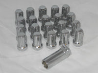 12X1.5 CHROME ACORN SEAT TUNER 7 SPLINE LOCK LUG NUT SET OF (20) AND (1) KEY