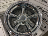 1 CHROME ALUMINUM AMERICAN RACING WHEEL RIM CENTER CAP SPINNER TRI BAR KNOCKOFF