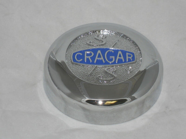 CRAGAR S/S CHROME WHEEL RIM CENTER CAP 09090 / 06060 WITH BACKING PLATE / SCREW