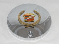 GOLD CADILLAC WREATH CREST 991-0225 899068 CHROME WHEEL RIM CENTER CAP