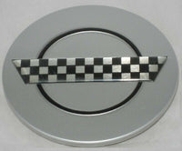 1 - SILVER / CHECKERED CHEVY CORVETTE ZR1 C4 CAMARO WHEEL RIM CENTER CAP