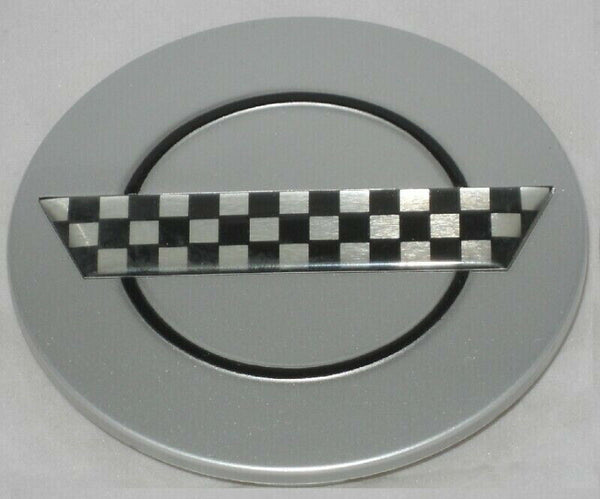 1 - SILVER / CHECKERED CHEVY CORVETTE ZR1 C4 CAMARO WHEEL RIM CENTER CAP