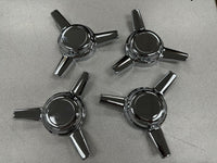 4 - THREADED MOUNT SPINNER TRIBAR KNOCKOFF ONLY NO BASES WHEEL RIM CENTER CAPS