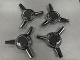 4 - THREADED MOUNT SPINNER TRIBAR KNOCKOFF ONLY NO BASES WHEEL RIM CENTER CAPS