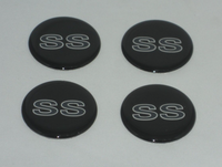 4 CHEVROLET GRAY SS WHEEL RIM CENTER CAP EMBLEM STICKER LOGO 1-3/4" / 44mm DIA