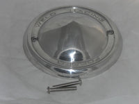 USED WELD RACING 8-1/8" DIA CONE FORGED ALUMINUM WHEEL RIM CENTER CAP W/ SCREWS