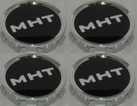 4 CAP DEAL MHT BLACK CENTER CHROME TRIM WHEEL RIM CENTER CAPS 1000-84 S503-33