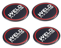 4 - WELD RACING EMBLEM STICKER 1-3/4" / 1.75" DIAMETER FOR WHEEL RIM CENTER CAPS