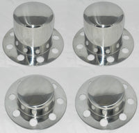 SET OF 4 NO LOGO DUALLY 8 LUG EAGLE ALLOYS WHEEL CENTER CAPS STAINLESS STEEL