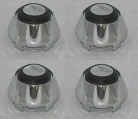 SET OF 4 CHROME SNAP IN TUNER WHEEL RIM CENTER CAP 2-5/16" DIAMETER CLIP TO CLIP
