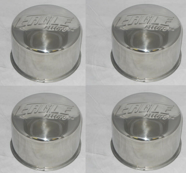 4 - EAGLE ALLOY WHEEL RIM CENTER CAPS 3127 STAINLESS STEEL 4.25" BORE 2.75" TALL