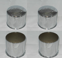 2 OPEN 2 CLOSED 4x4 EAGLE CHROME STEEL WHEEL RIM CENTER CAPS FITS 4.25" DIA BORE