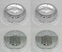 (2) OPEN (2) CLOSED WELD WHEEL RIM CHROME CENTER CAPS 614-3635 614-3637