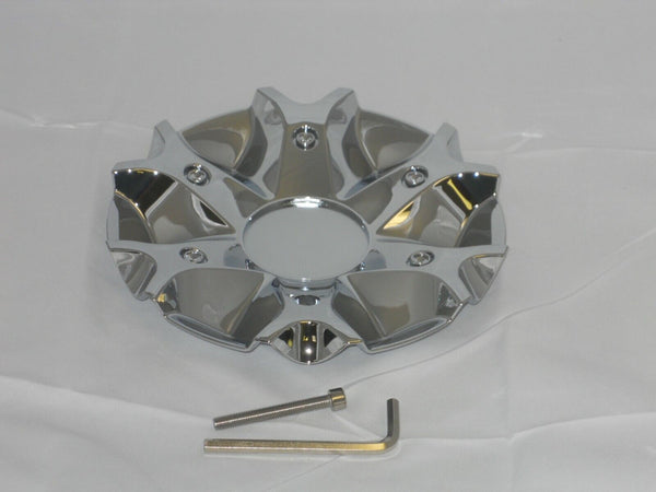 MOZ WHEELS CHROME 6760-15 S609-49 WHEEL RIM CENTER CAP NO LOGO NEW WITH SCREW