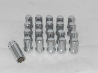 1/2" CHROME ACORN SEAT SPLINE TUNER 7 SPLINE LOCK LUG NUT SET OF 20 AND (1) KEY