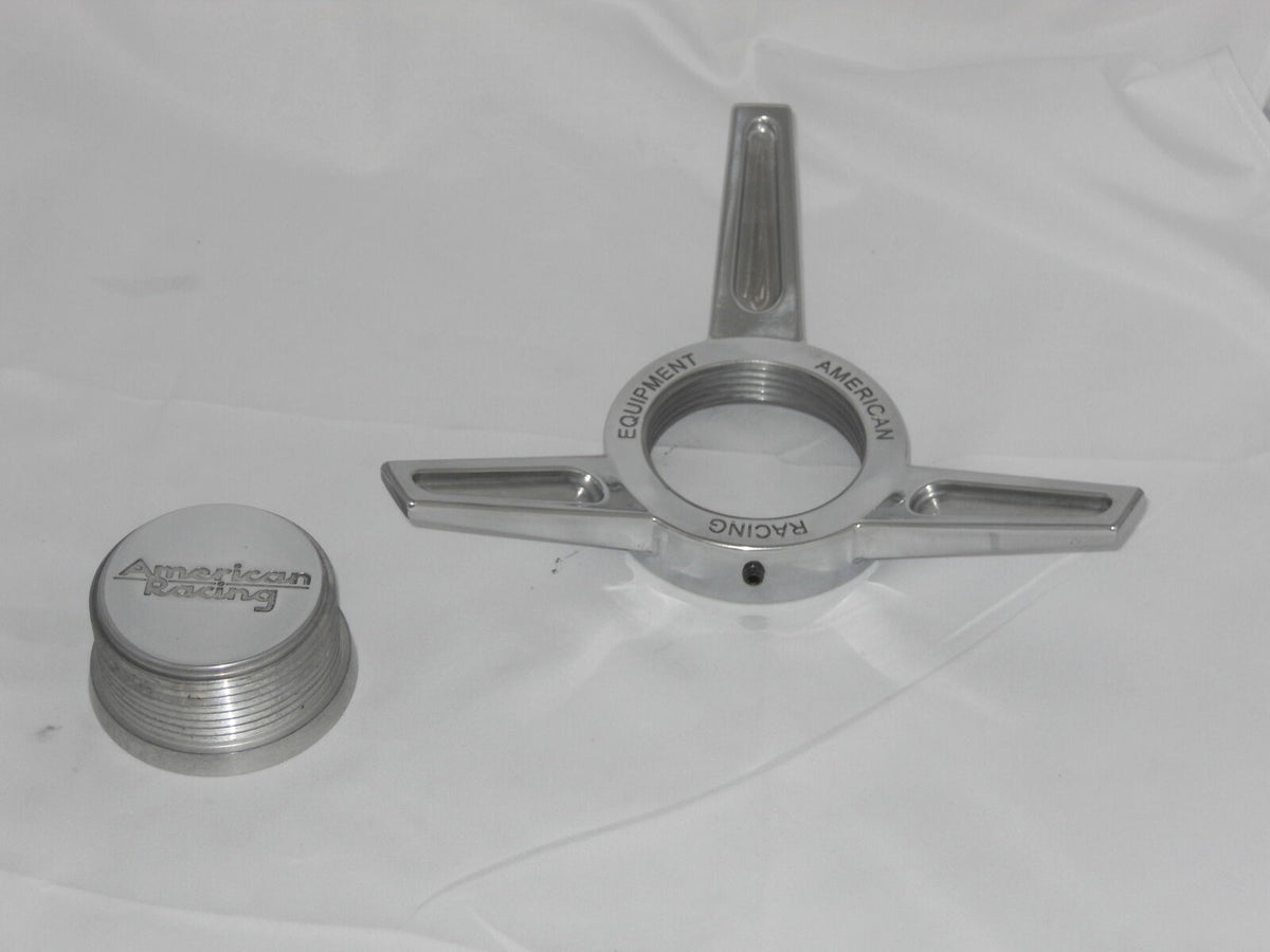 4 - AMERICAN RACING EQUIPMENT 427 WHEEL RIM CENTER CAP SPINNER TRIBAR ...