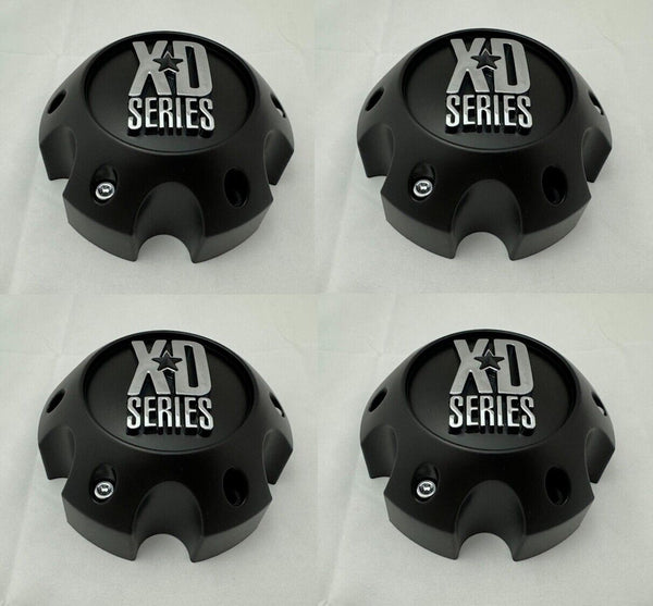 SET OF 4 KMC XD SERIES 6 LUG WHEEL RIM BLACK CENTER CAP 882-1456-CAP 1079L145MB