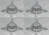 TRI-BAR SPINNER CHROME WHEEL RIM CENTER CAPS ADJUSTABLE BORE DIA 3.05" TO 3.30"