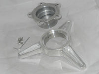 4 POLISHED ALUMINUM SPINNER TRIBAR FITS COYS SHOWWHEELS BG WHEEL RIM CENTER CAPS