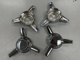 4 - THREADED MOUNT SPINNER TRIBAR KNOCKOFF ONLY NO BASES WHEEL RIM CENTER CAPS