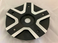 DEMODA CONCEPT VANQUISH MACHINED BLACK WHEEL RIM CENTER CAP 6-7/8" DIAMETER